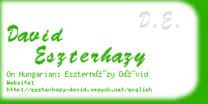 david eszterhazy business card